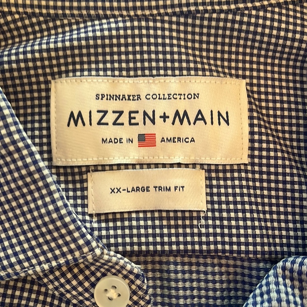Mizzen + Main blue check button down